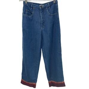 Democracy Weekend Straight Jeans High Rise Medium Wash Denim Blue Cropped Size 4